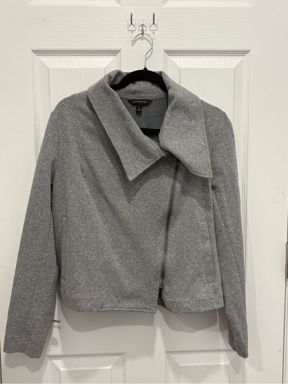 Banana republic Women's Gray Asymmetrical Zip Jacket - Lightweight Coat #1311